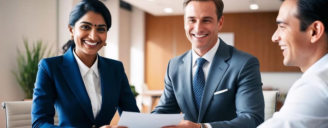 Image of people at a bank