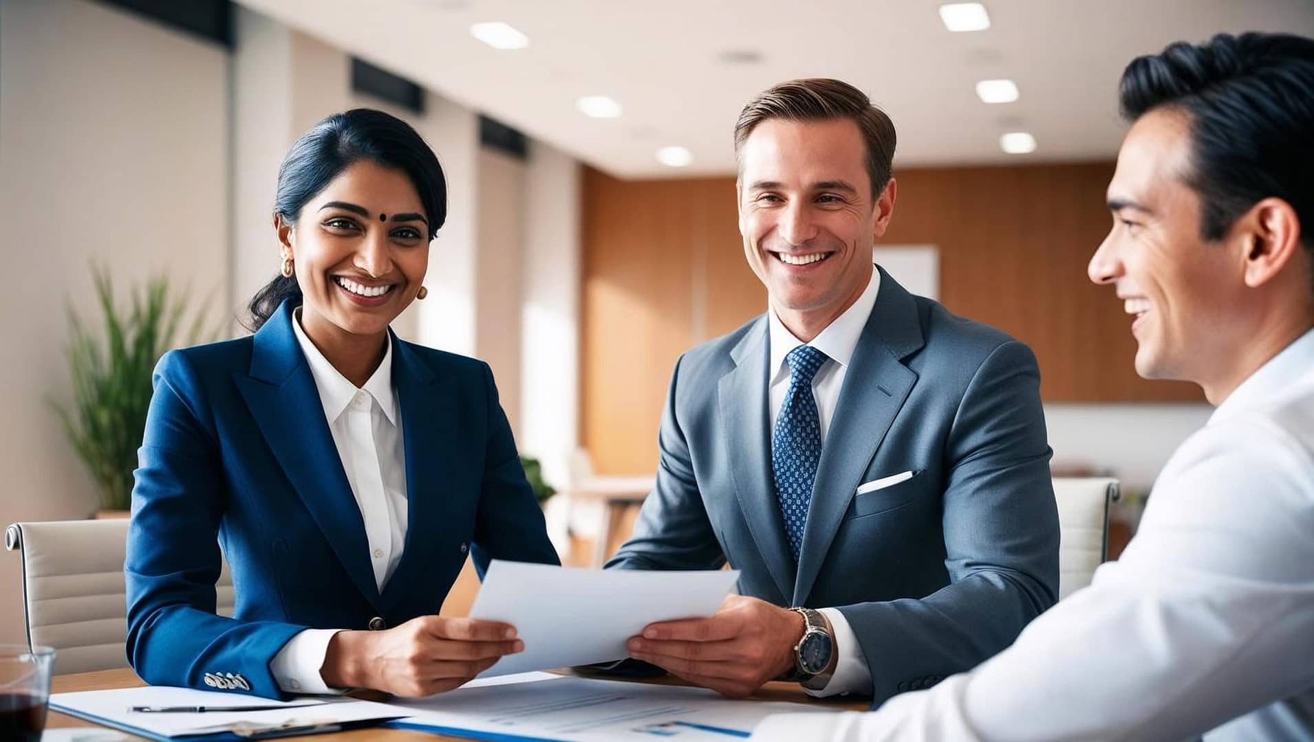 Image of people at a bank